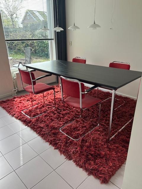 Gispen tafel en 4 stoelen., Ophalen, Overige materialen, 50 tot 100 cm, Zo goed als nieuw
