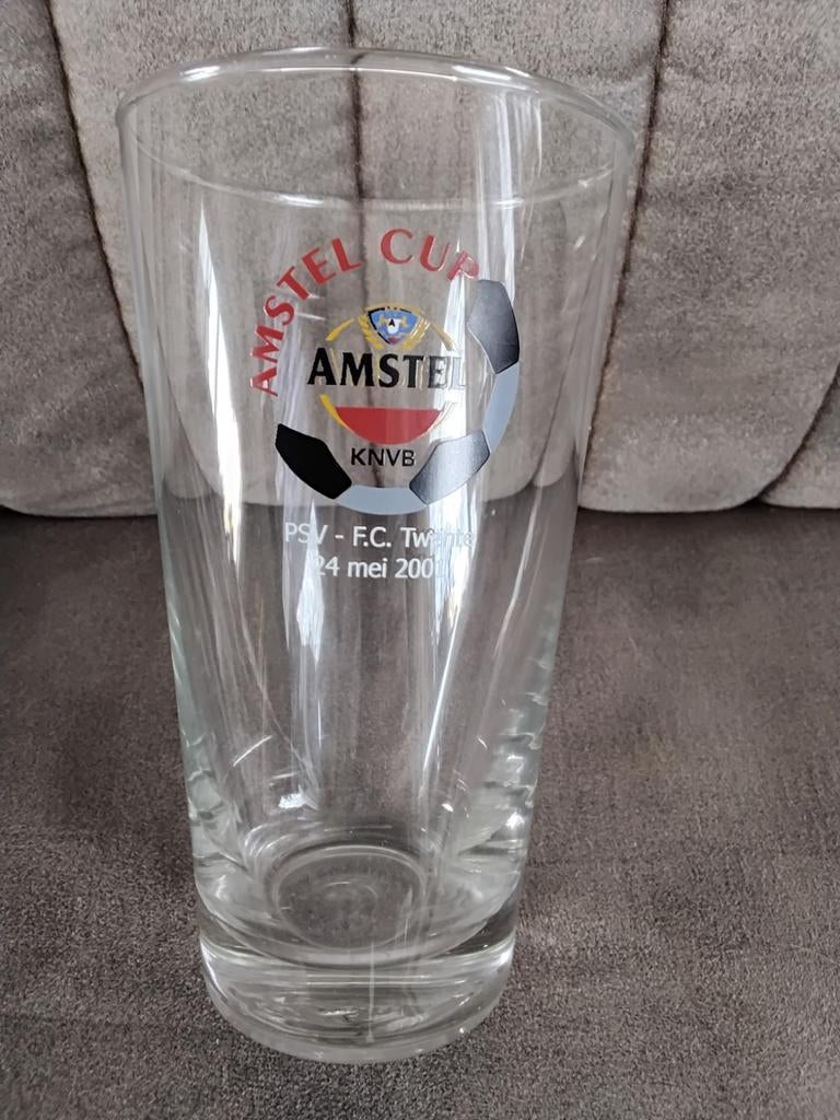 Bierglas Amstel Cup Finale 2001 PSV - FC Twente, Ophalen of Verzenden