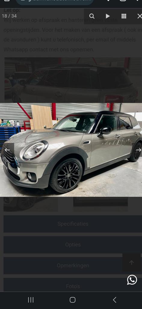 Mini Clubman 1.5 Cooper 2016 , 136 PK, kleur Melting Silver, Auto's, Mini, Particulier, Clubman, Benzine, Stationwagon, Handgeschakeld