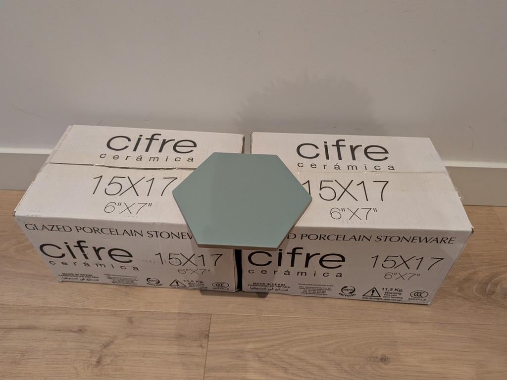 Timeless Jade hexagon groen 15x17, Ophalen, Nieuw, Minder dan 20 cm, Minder dan 20 cm