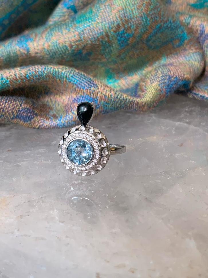 Topaas beschermt geluk intuïtie welvaart liefde voorspoed, Sieraden, Tassen en Uiterlijk, Ringen, Nieuw, Dame of Heer, 17 tot 18