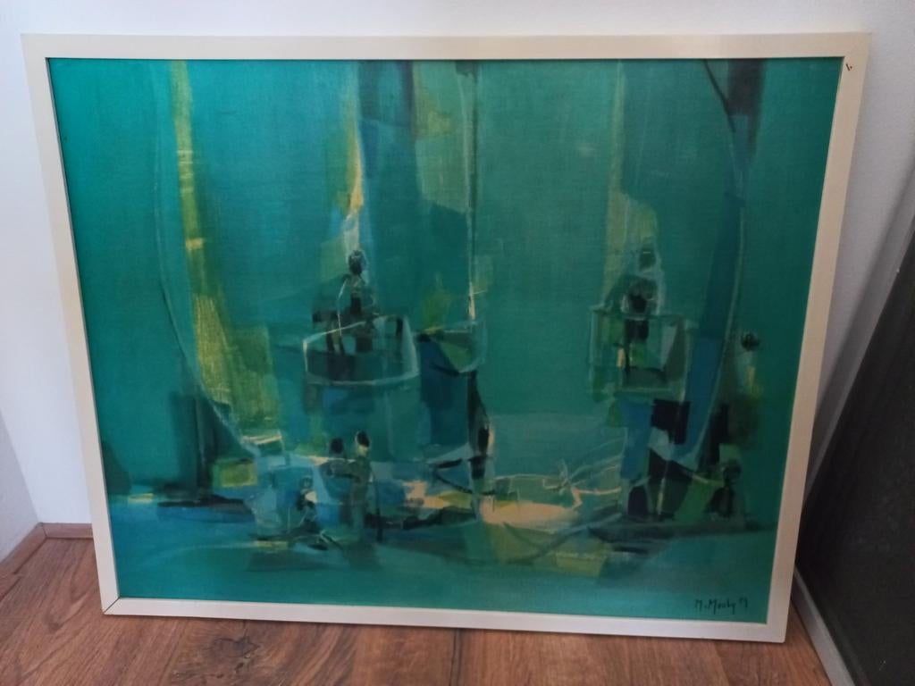 Schilderij M. Mouly - Spanish balconies, Antiek en Kunst, Ophalen