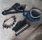 Set van 7 armbanden en 1 zwarte Accessorize choker ketting, Overige materialen, Verzenden, Zwart, Zo goed als nieuw