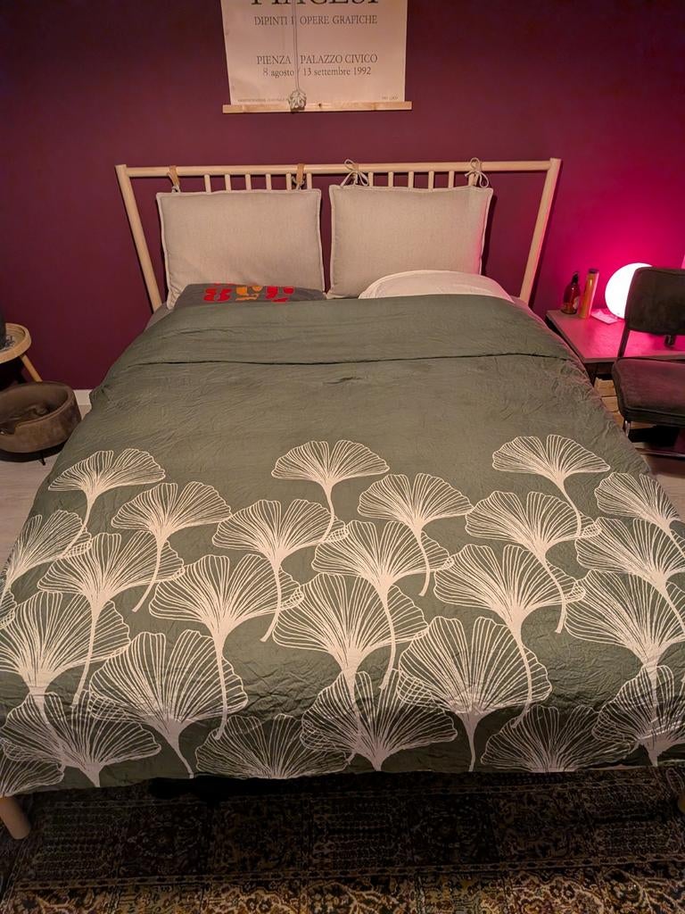 Bed met matras 160x200, Huis en Inrichting, Ophalen of Verzenden, Tweepersoons, Hout, 160 cm