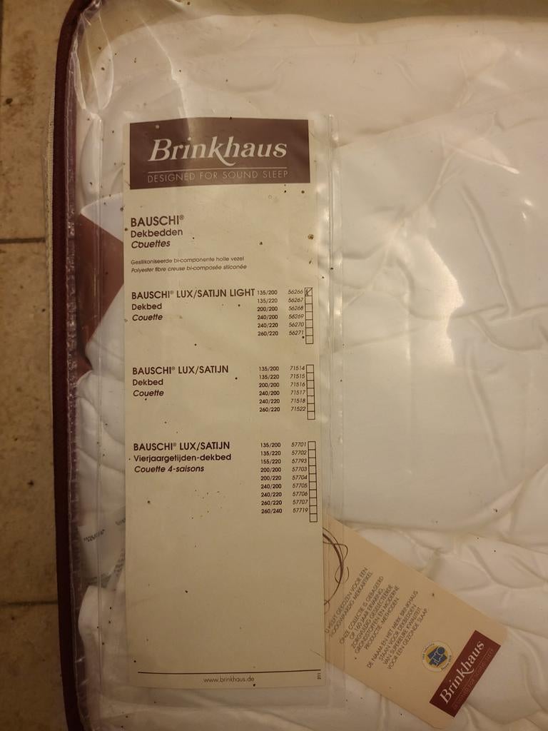 Brinkhaus zomerdekbed 135x200cm, Ophalen of Verzenden, Nieuw, Eenpersoons, Kussen