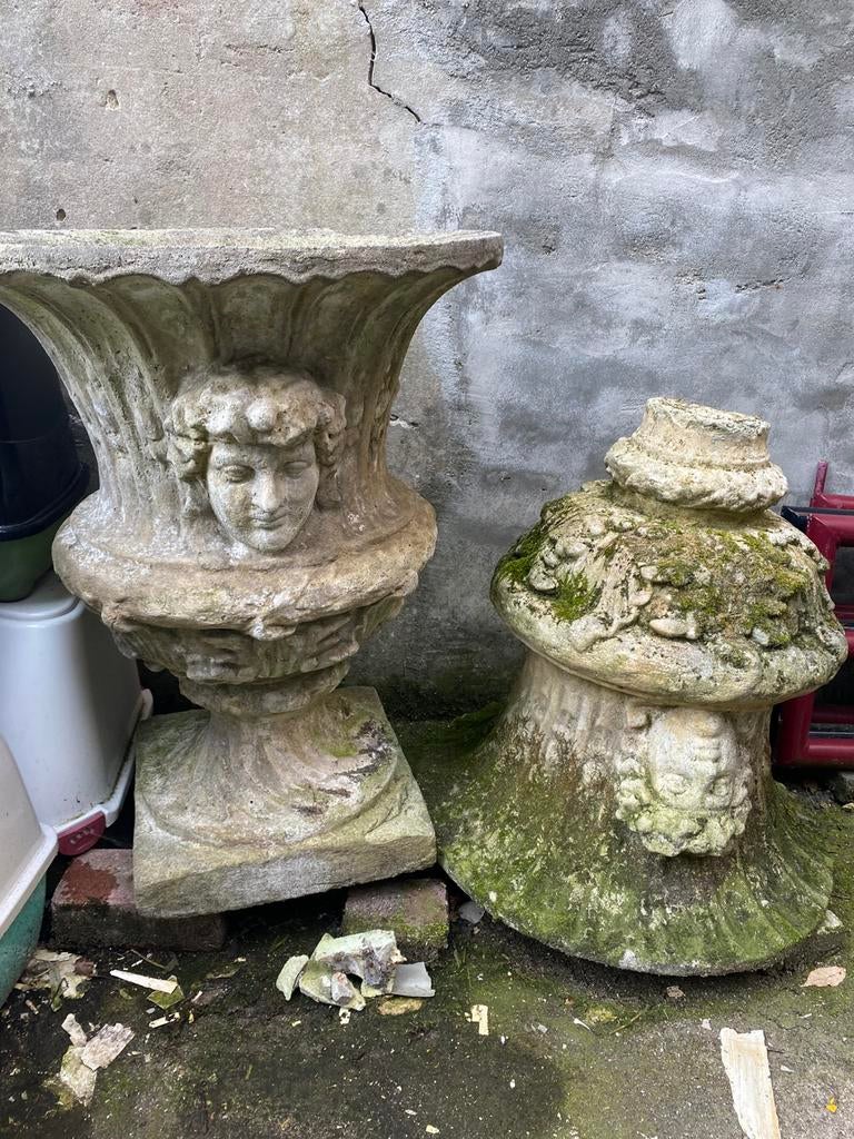 2 zuilen voor in de tuin, Tuin en Terras, Ophalen, Steen, Gebruikt, Vierkant