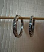 Zinzi creolen met zirkonia’s, Ophalen of Verzenden, Zo goed als nieuw, Knopjes of Stekers, Zilver