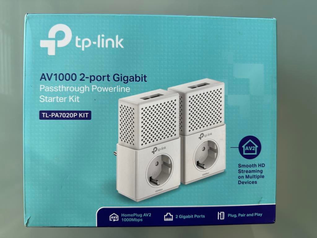 TP-Link AV1000 Powerline Starter Kit TL-PA7020P, Ophalen of Verzenden, Gebruikt