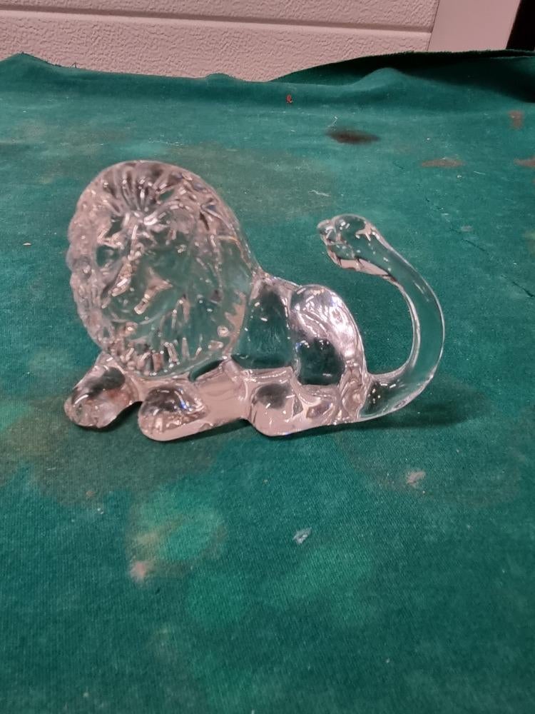 beeld glazen leeuw ing papier press, Verzamelen, Beelden en Beeldjes, Ophalen of Verzenden