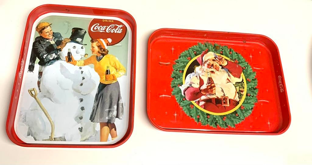 Prachtige Kerst dienbladen Coca Cola, Ophalen of Verzenden, Zo goed als nieuw