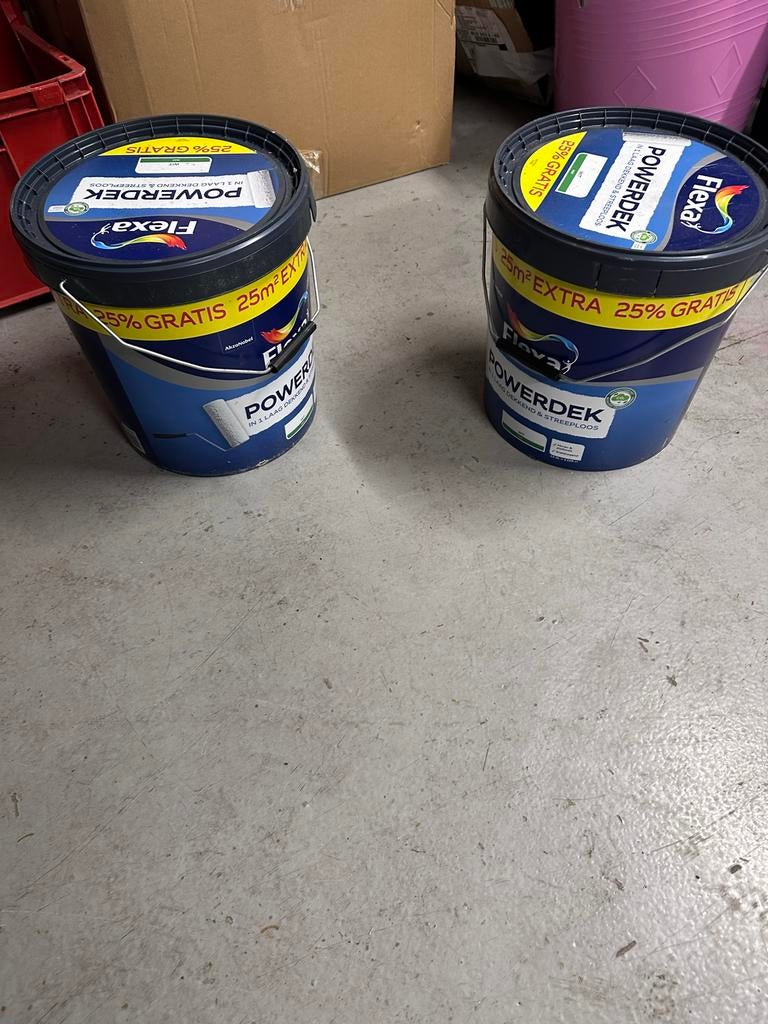 NIEUW! Powerdek Muurverf Wit - Flexa In 1 Laag Dekkend, 5 tot 10 liter, Wit, Nieuw, Ophalen of Verzenden
