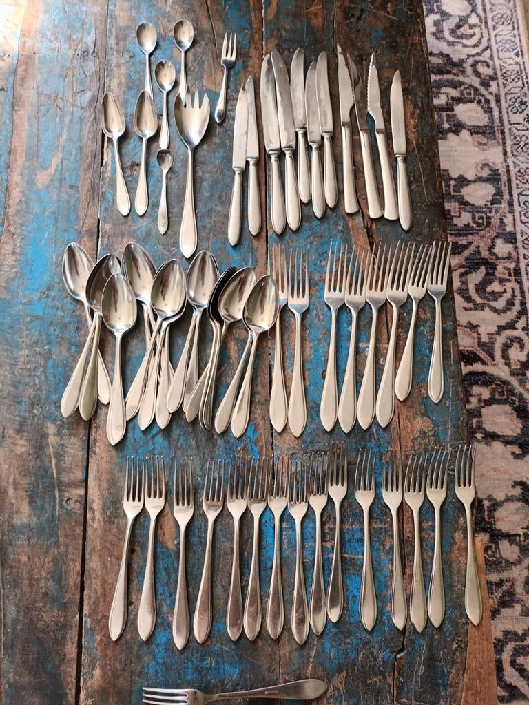 Gero zilmeta vintage bestek ,3 borden arabia Finland artica, Ophalen of Verzenden