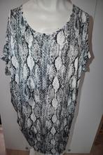 RST24 One size Tuniek Zwart grijs Wit, Kleding | Dames, Ophalen of Verzenden, Zo goed als nieuw, Zwart, Blouse of Tuniek