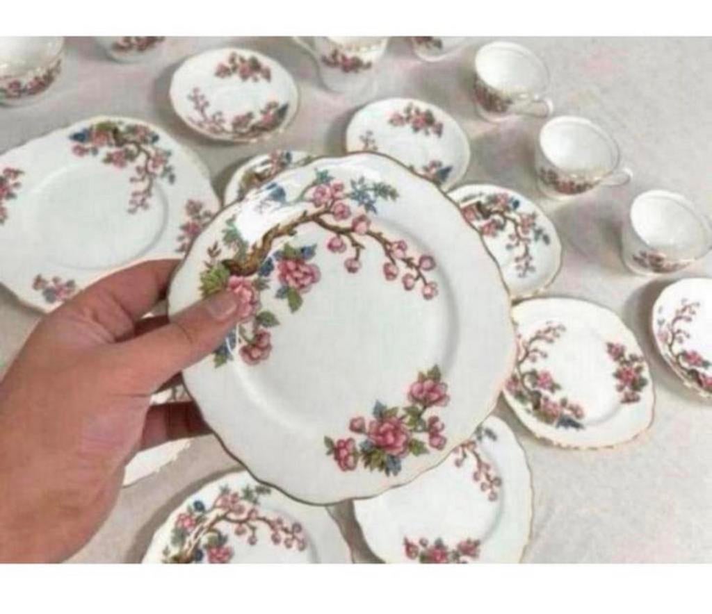 Colclough antiek thee servies set Indian Tree-patroon 1950, Antiek en Kunst, Ophalen of Verzenden