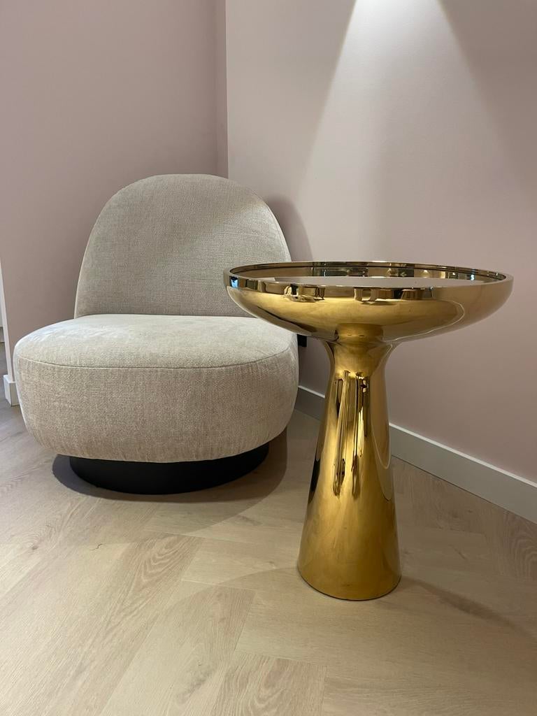 Eichholtz Othello bijzettafel Brass Ø50cm| Eric Kuster stijl, Minder dan 55 cm, Metaal of Aluminium, Rond, Eric Kuster
