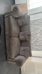 Grijze ribbanken 2 keer 2-zits   2,00 m breed, Gebruikt, Driepersoons, 75 tot 100 cm, Ophalen of Verzenden