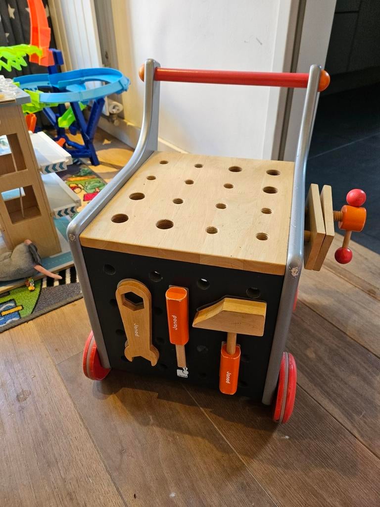 Janod loopwagen/werkbank houten speelgoed, Ophalen