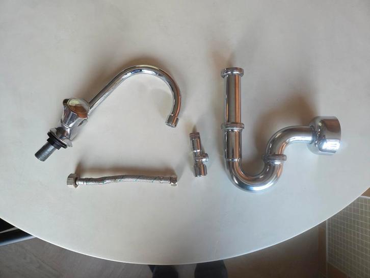 Grohe wastafelkraan chroom glans met sifon en toebehoren, Doe-het-zelf en Verbouw, Sanitair, Gebruikt, Kraan, Chroom, Ophalen of Verzenden