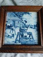 Delfs blauwe tegeltje klompenmaker, Ophalen of Verzenden