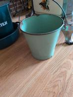 Groene emaille emmer, Ophalen of Verzenden