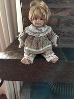 Antieke Porseleinen Pop met Blonde Krullen, Ophalen of Verzenden