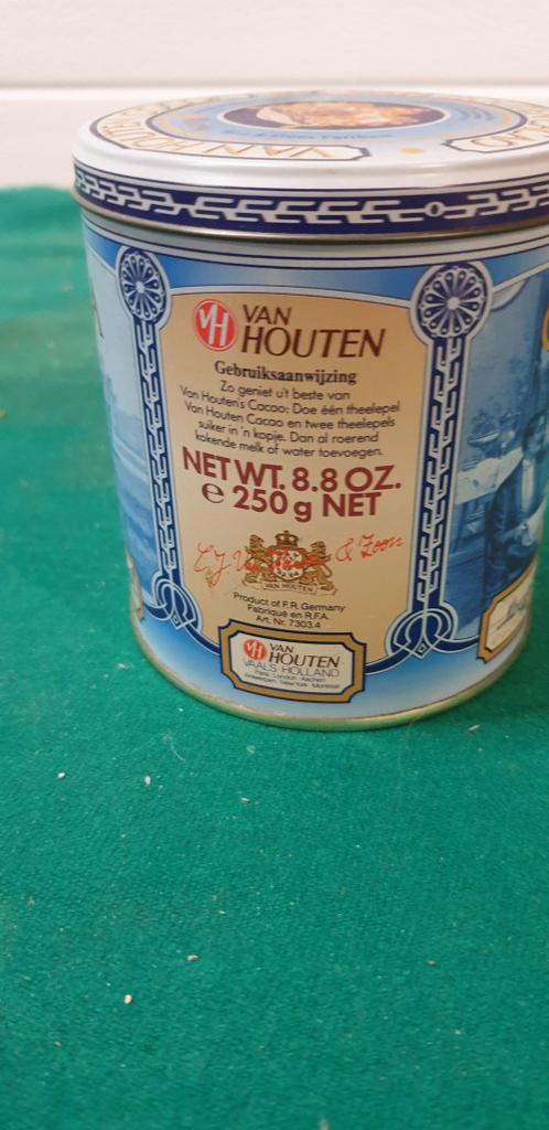 blik van houten cacao, Verzamelen, Blikken, Ophalen of Verzenden