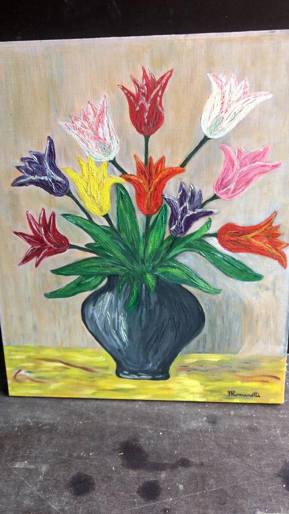 Romanetti tulpen schilderij, Ophalen of Verzenden