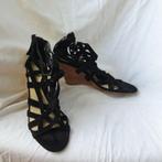 Sexy zwarte leren sandalen. mt 6,5 M.( (38) Merk Guess, ., Zwart, Zo goed als nieuw, .