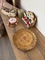 Ronde antieke houten italiaanse dienblad, Ophalen of Verzenden