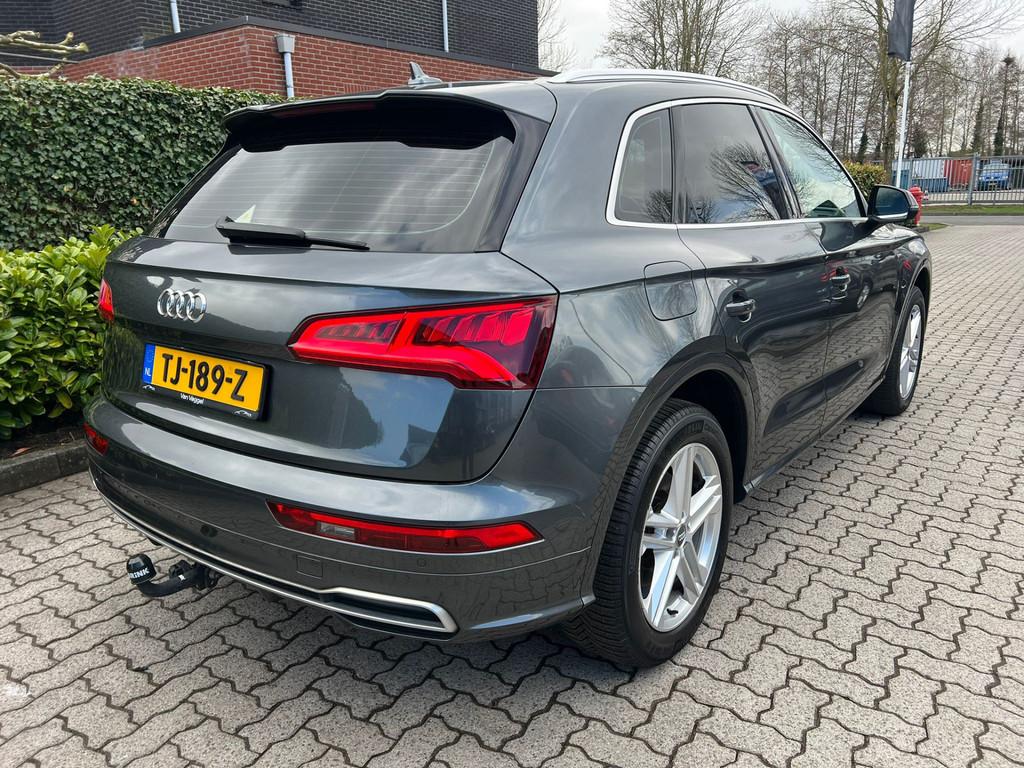 Audi Q5 2.0 TFSI quattro Sport S Line pano, trekhaak, virtua, Auto's, Audi, Automaat, Gebruikt, 4 cilinders, Leder en Stof