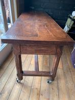 Prachtige grote antieke eikenhouten eettafel/wandtafel, Ophalen