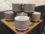Set 6 vintage Hornsbea contrast mokken jaren 70, Overige materialen, Gebruikt, Ophalen of Verzenden, Overige stijlen