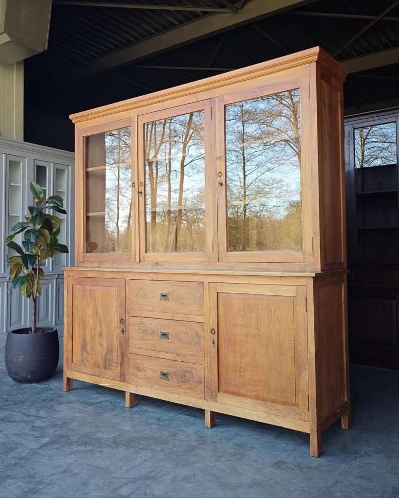 Stoere Schoolkast | Winkelkast | Teakhout Buffetkast #0520, Niet ingevuld, Gebruikt, Met deur(en), 200 cm of meer