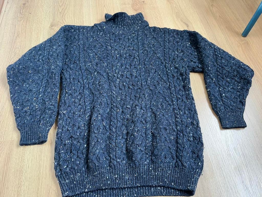 Emerald donkerblauw dikke kabeltrui trui wol wollen l, Kleding | Heren, Truien en Vesten, Maat 52/54 (L), Blauw, Ophalen of Verzenden