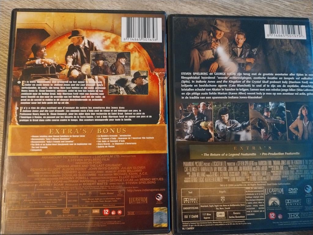 Indiana Jones DVD Duo: The Last Crusade & Crystal Skull, Vanaf 12 jaar, Ophalen of Verzenden, Gebruikt, Actiethriller