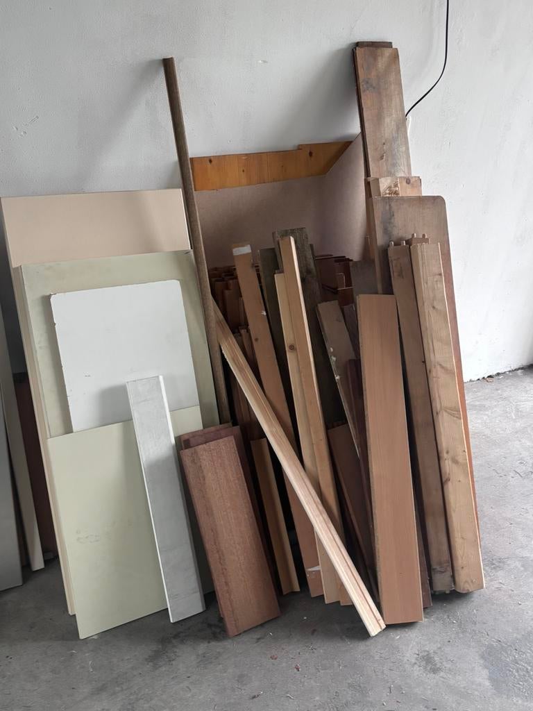 Gratis af te halen partijtje timmerhout, Doe-het-zelf en Verbouw, Hout en Planken, Ophalen, Gebruikt, Minder dan 25 mm, Balk