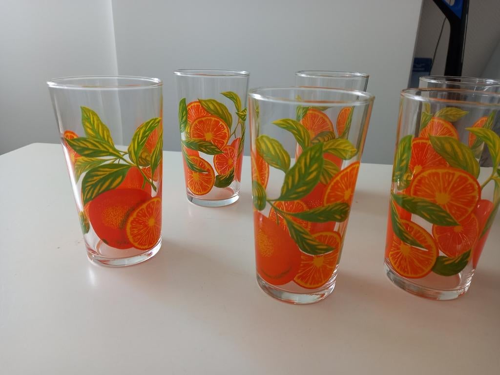 6x Retro sapglazen ranja glazen, Glas of Glazen, Nieuw, Ophalen of Verzenden, Glas