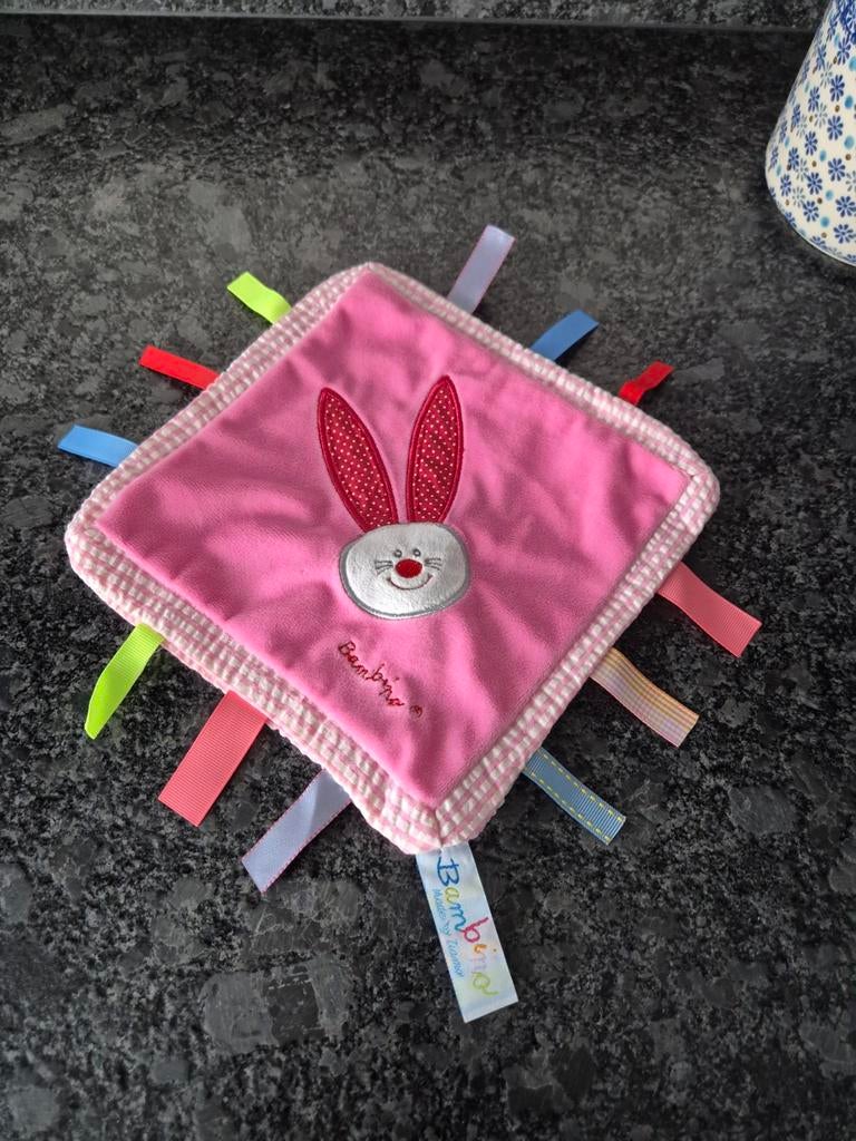 Bambino - Labeldoekje/ Knuffeldoekje Konijn met piepgeluidje, Ophalen of Verzenden