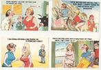 Lot 11 kaartjes engelse humor Pin-up vrouw (soms dikke) kind, Verzenden, Voor 1920, Ongelopen, Overige thema's