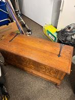 Antieke eiken dekenkist met houtsnijwerk, Huis en Inrichting, Woonaccessoires | Kisten, Ophalen, Gebruikt, 100 tot 150 cm, 50 tot 75 cm