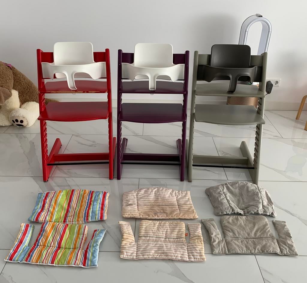 3x Nieuw Model Stokke tripp trapp met Babyset , nette uit, Kinderen en Baby's, Kinderstoelen, Meegroeistoel, Stoelverkleiner, Ophalen of Verzenden