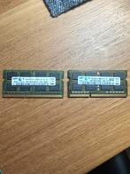 Samsung 4GB DDR3 Laptop RAM (2 stuks), Gebruikt, DDR3, Ophalen of Verzenden, Laptop