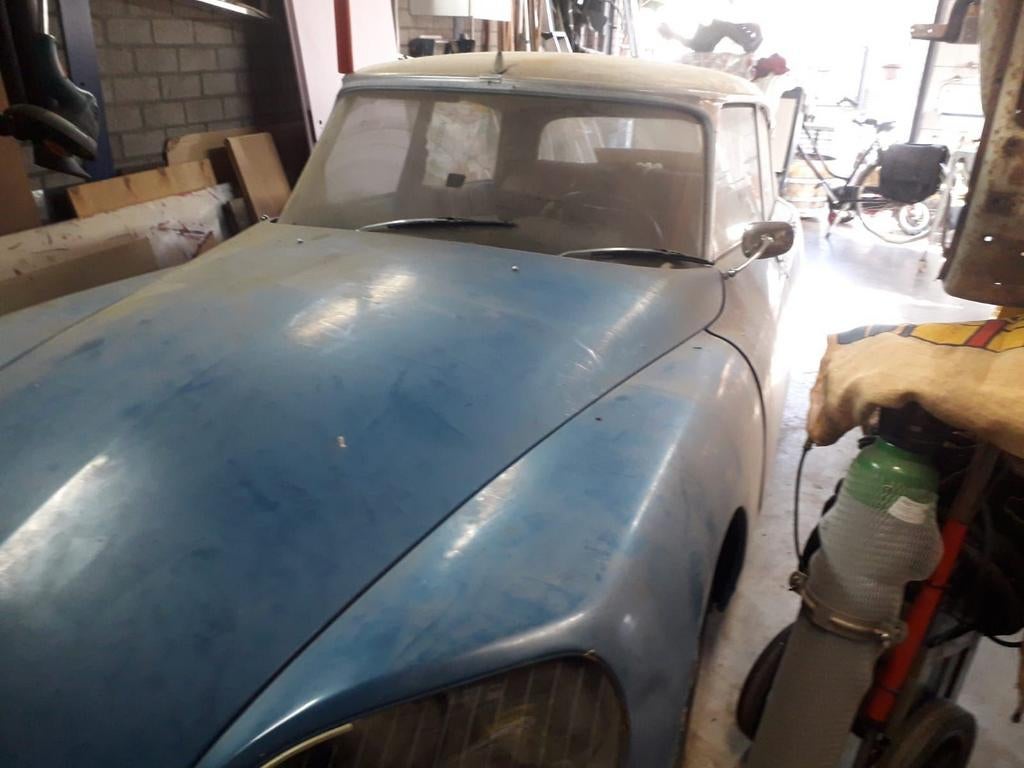 Citroen DS 19 D special, Auto's, Voorwielaandrijving, Blauw, Leder, Bruin