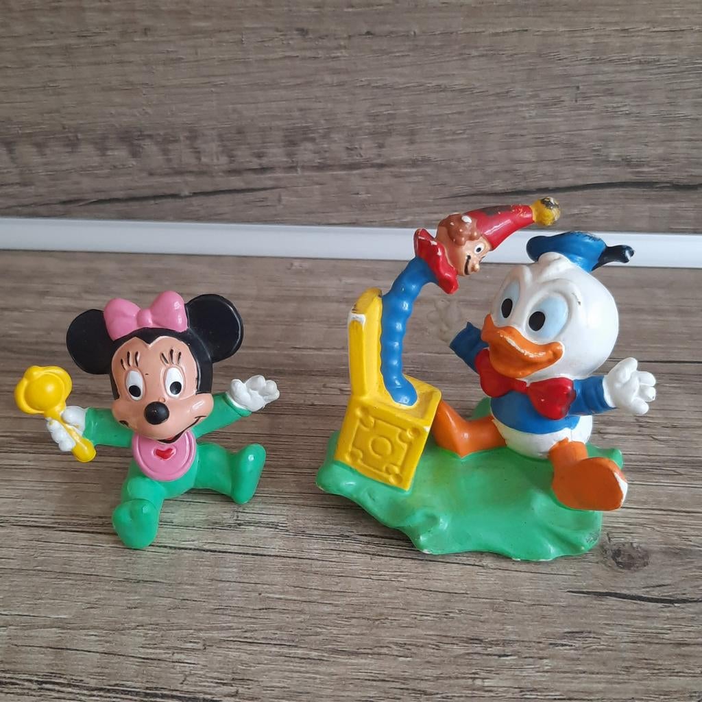 Donald Duck en Minnie Mouse 1987 vintage Disney, Verzamelen, Disney, Ophalen of Verzenden, Donald Duck, Gebruikt, Beeldje of Figuurtje