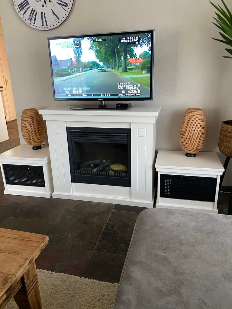 2 tv kastjes en haard ombouw - samen of per stuk, Huis en Inrichting, Gebruikt, 100 tot 150 cm, Ophalen of Verzenden, Minder dan 100 cm