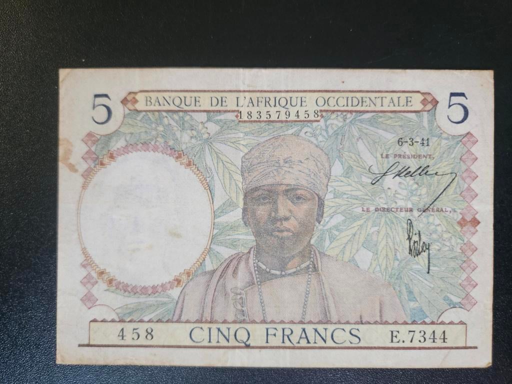Frans West Afrika pick 21 1941, Postzegels en Munten, Bankbiljetten | Afrika, Ophalen of Verzenden, Overige landen, Los biljet