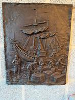 Brons paneel handel voc tijd tabak pijp thee kunst, Verzenden