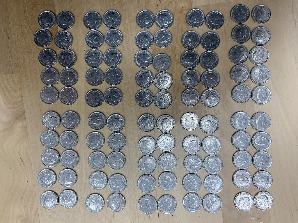 100 kwartjes 1948 Wilhelmina, Postzegels en Munten, Munten | Nederland, Ophalen of Verzenden, Koningin Wilhelmina, 25 cent