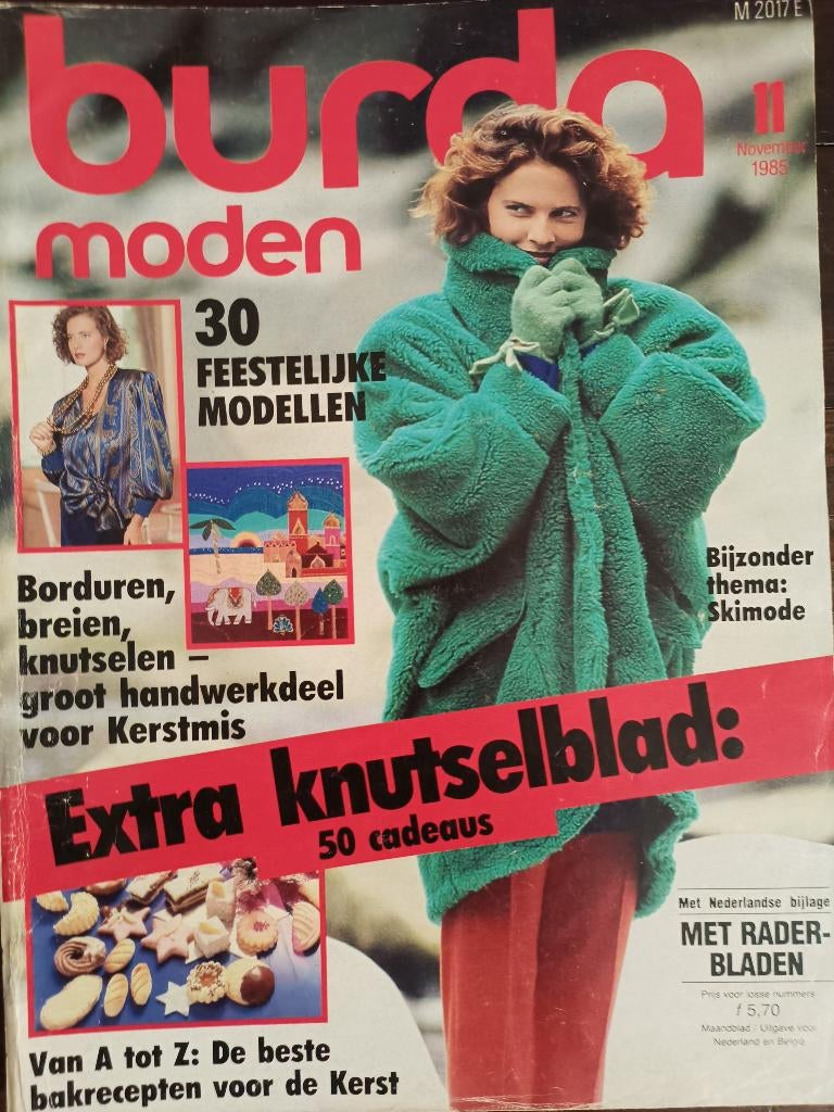 Burda november 1985 vintage mode naaien patronen, Hobby en Vrije tijd, Kledingpatronen, Ophalen of Verzenden, Zo goed als nieuw