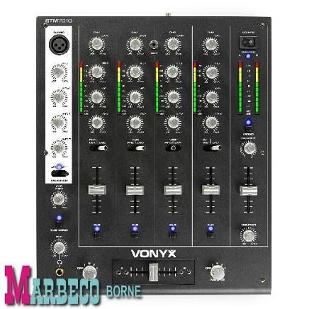 Mixer, Mengpaneel met USB, 4-Kanaals DJ Mixer, Vonyx, Nieuw, Info@marbeco.nl, Overige instrumenten